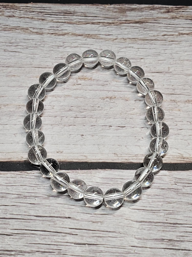 Bracelet en Cristal de roche – 8 mm