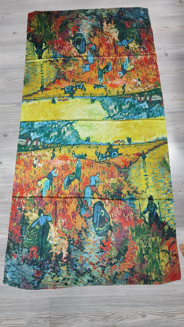 Stola La vigna rossa di Vincent Van Gogh in seta