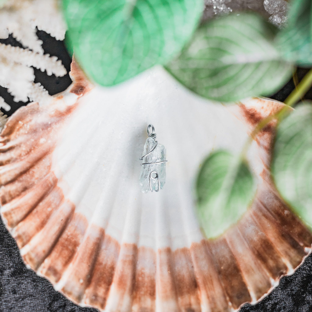 Aquamarine Pendant Stainless Steel