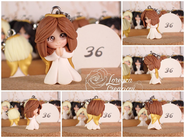 Angioletto custode tascabile n. 36
Portachiavi o charm, artigianale, pezzo unico. Modellato a mano argilla polimerica, made in Italy.