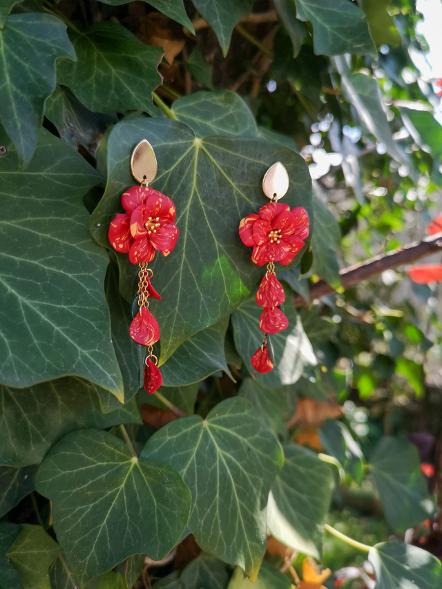 Collection Florale Pétale Pourpre - Boucles d&#039;oreilles Floriane