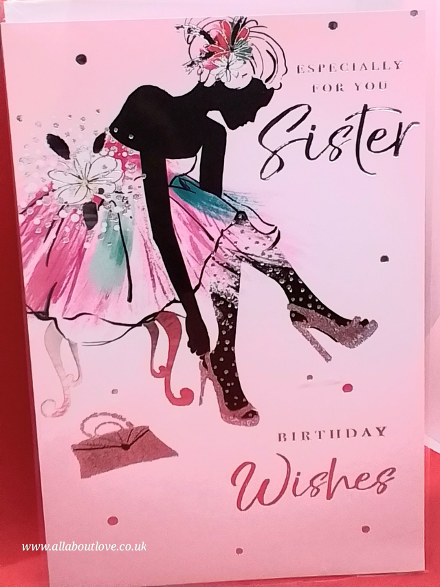 Sister Birthday Card  Modern Design
