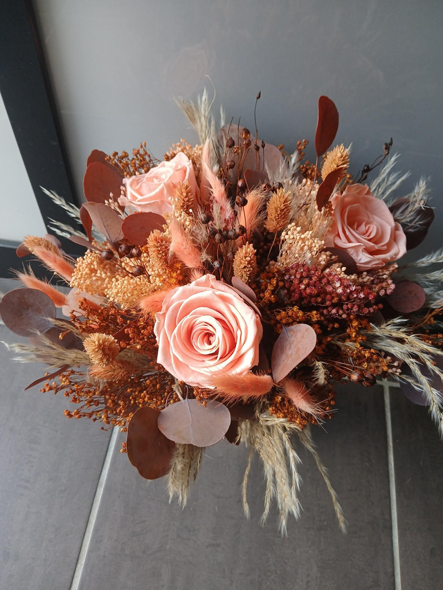 Bouquet de mariée terracotta 