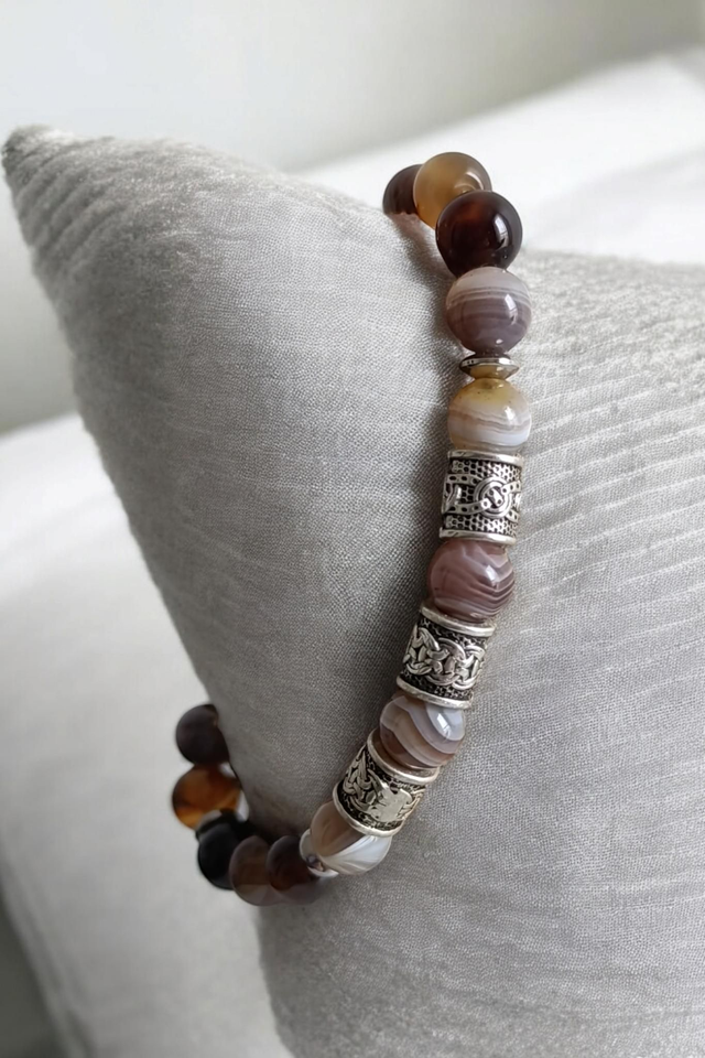 Bracelet Agate Botswana - Purification & Harmonie