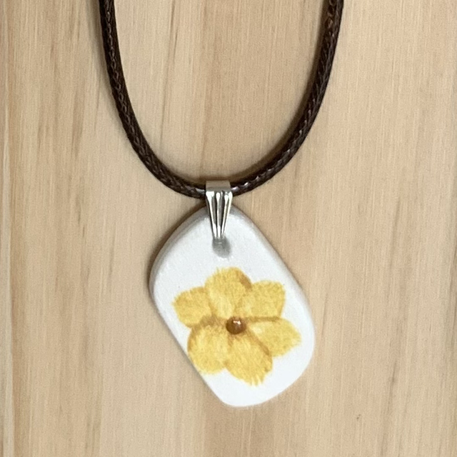 Hand Painted Air Dry Clay Pendant