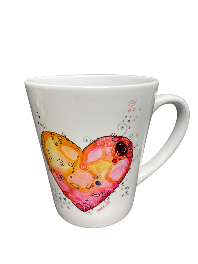 Konische Keramiktasse "Herz"