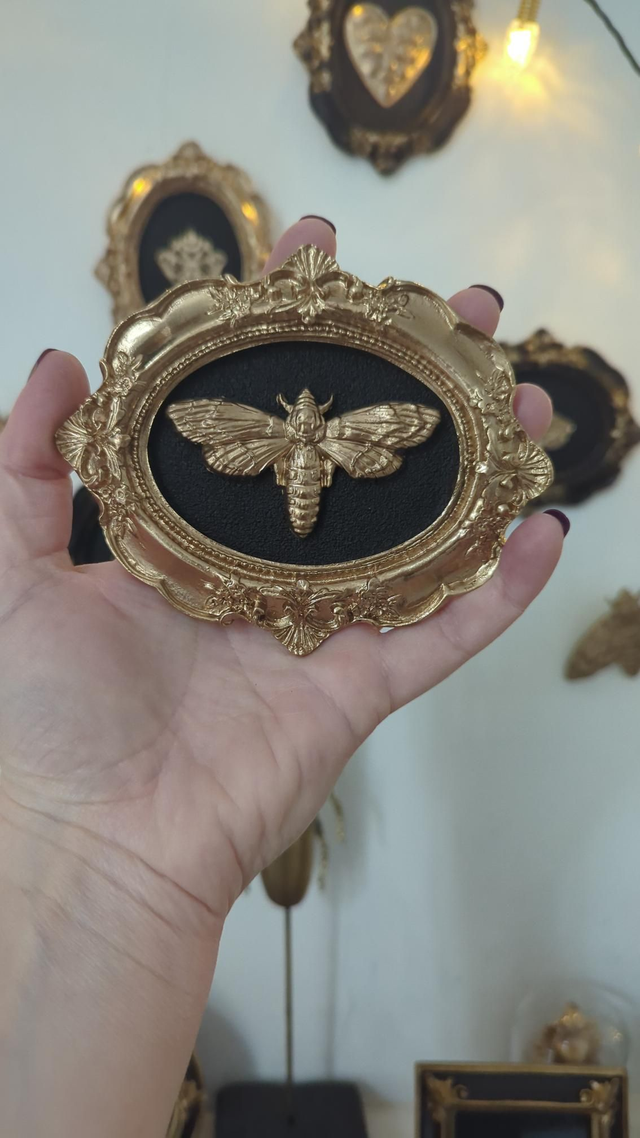 Cadre baroque doré papillon de nuit 