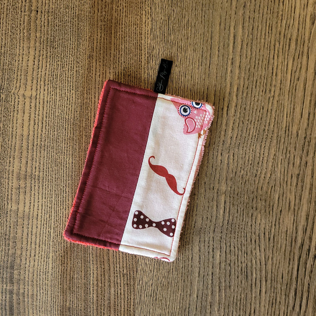 Coton lavable rectangle : Noeud, moustache, chouette, rose et rouge