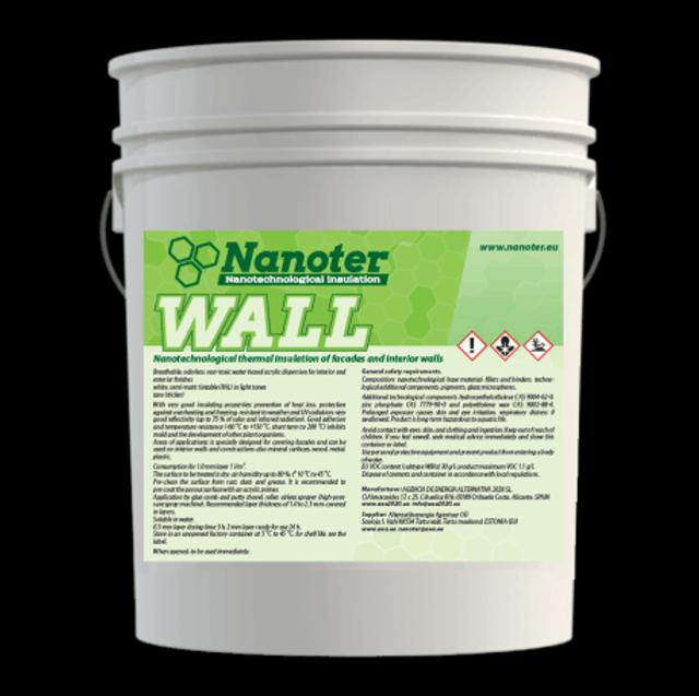 Pintura de aislamiento térmico NANOTER WALL thermal insulation paint / 20L