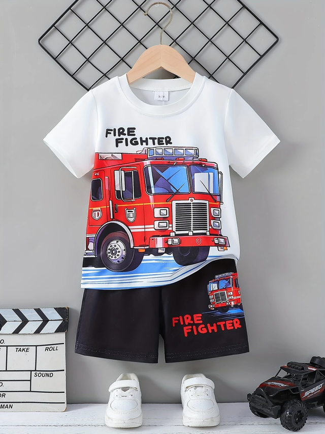 Boys, 2pcs Boys T-Shirt And Shorts Set
