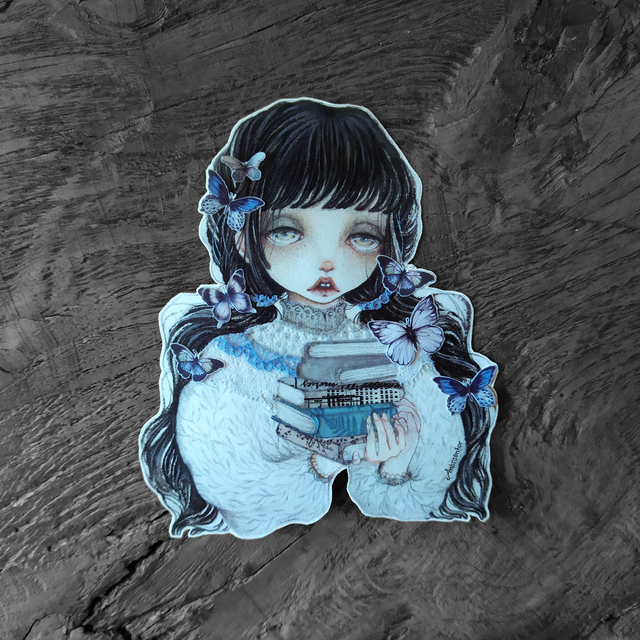 Sticker ~ Doll with doll books