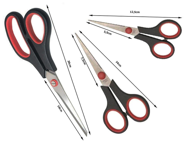 Ciseaux de bureau universels 3 pièces uki set os