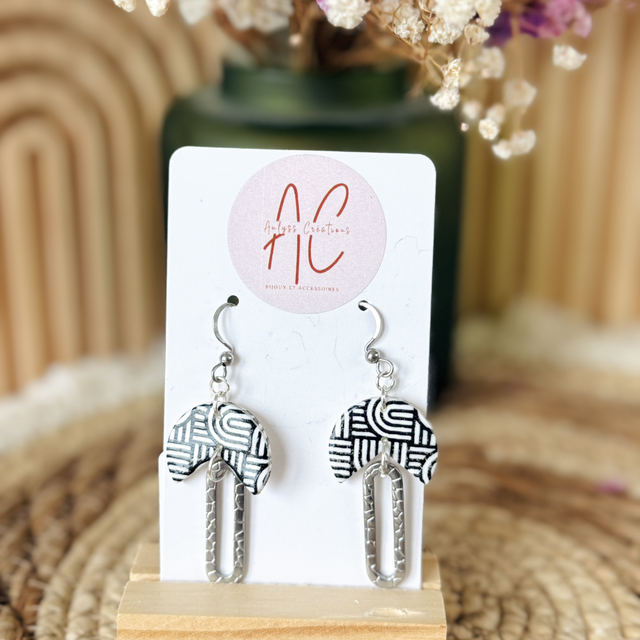 Boucle d’oreille Black and White 