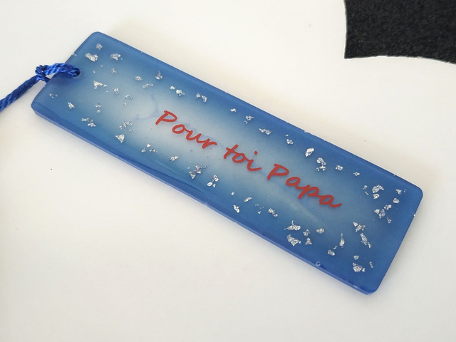 Marque page bleuté texte personnalisable