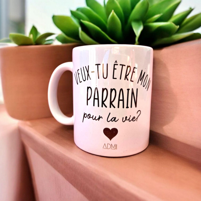 Mug &quot;veux tu être mon parrain?&quot;