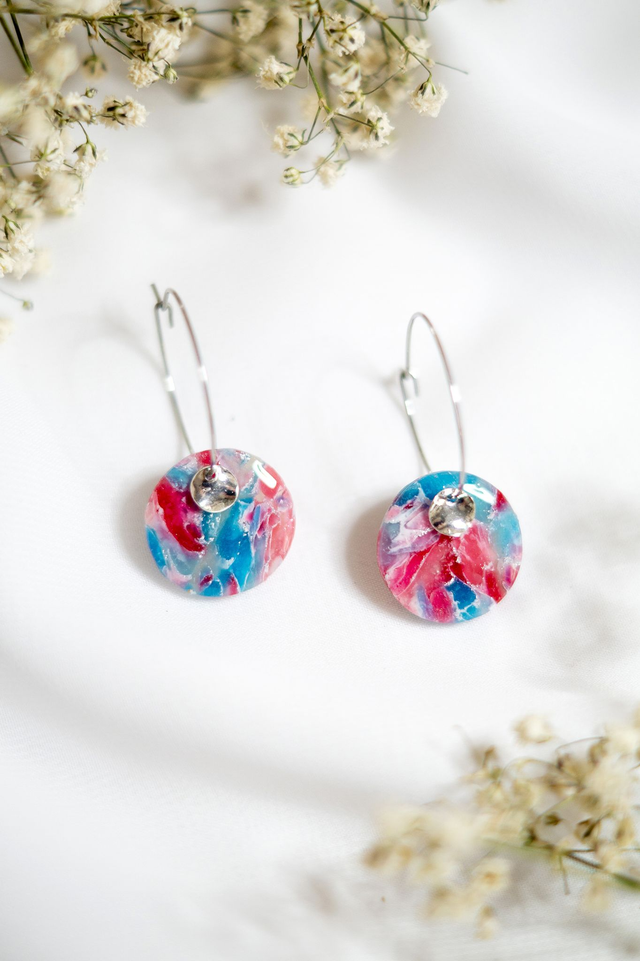 Coloris rosalie - Boucles Mini Lune