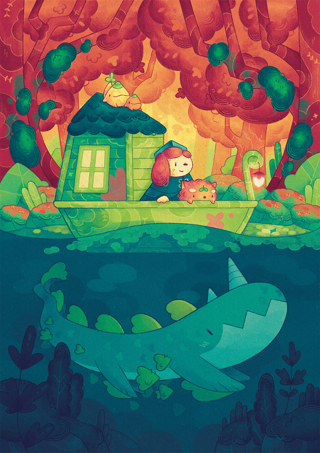 Illustration A4 « Voyage au bord de la rivière »