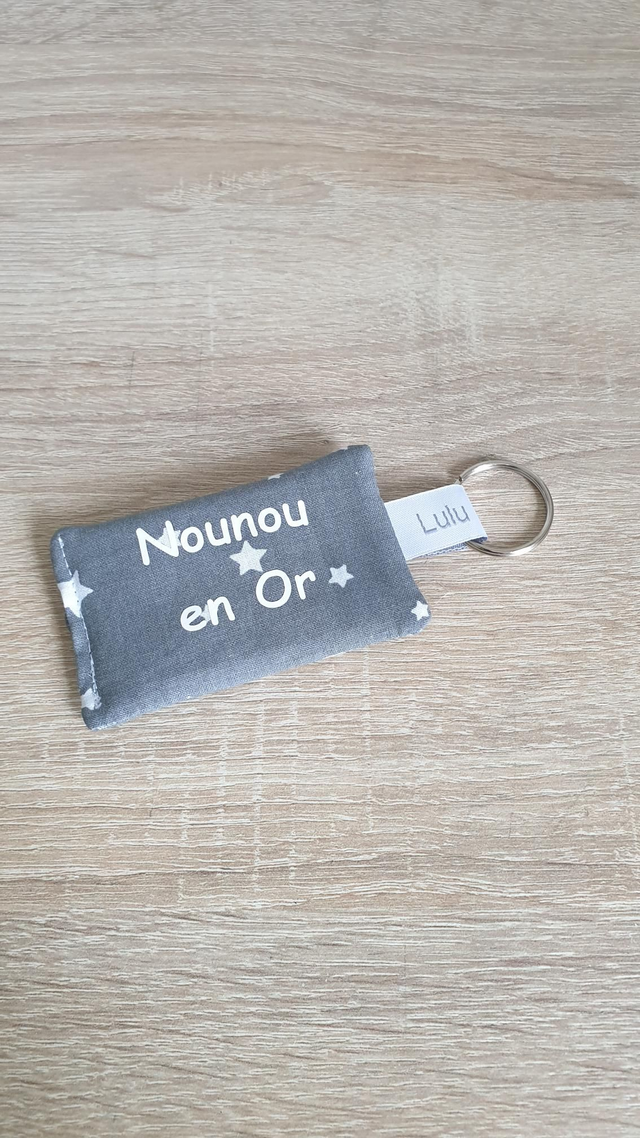 Porte clés Nounou en Or (étoiles anthracite)