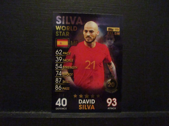David Silva - World Star Match Attax 101 Original Trading Card