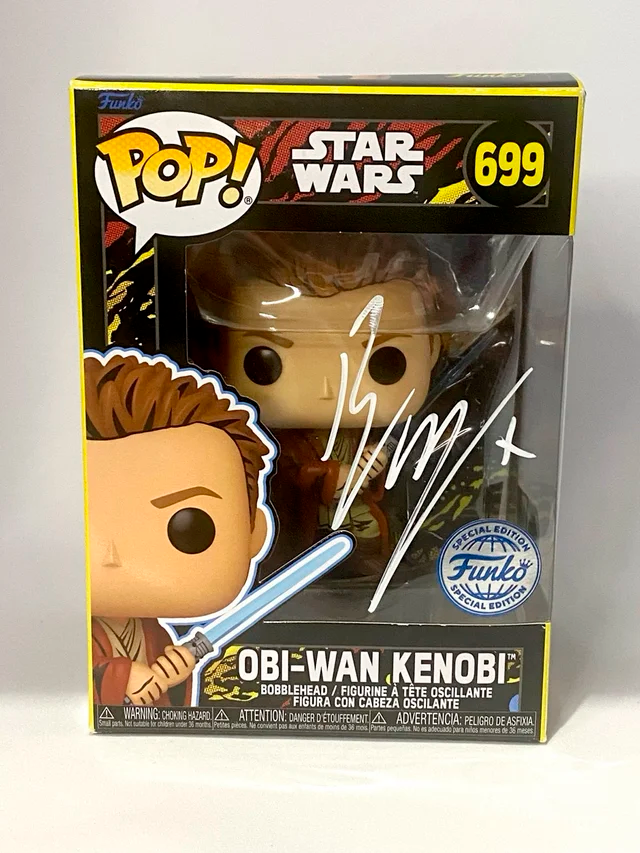 Funko Obiwan 699 Star Wars firma Ewan Mcgregor COA