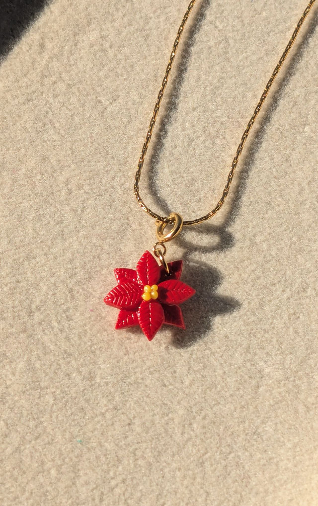 Charm fleur de poinsettia
