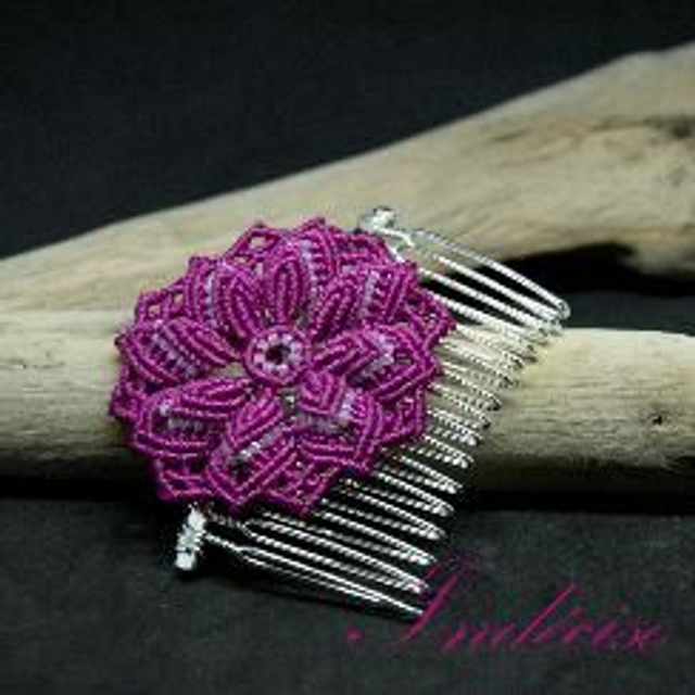 Bijoux de cheveux mandala mauve
