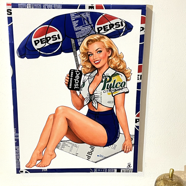 Tableau pin-up vintage 30x40 cm châssis toile 