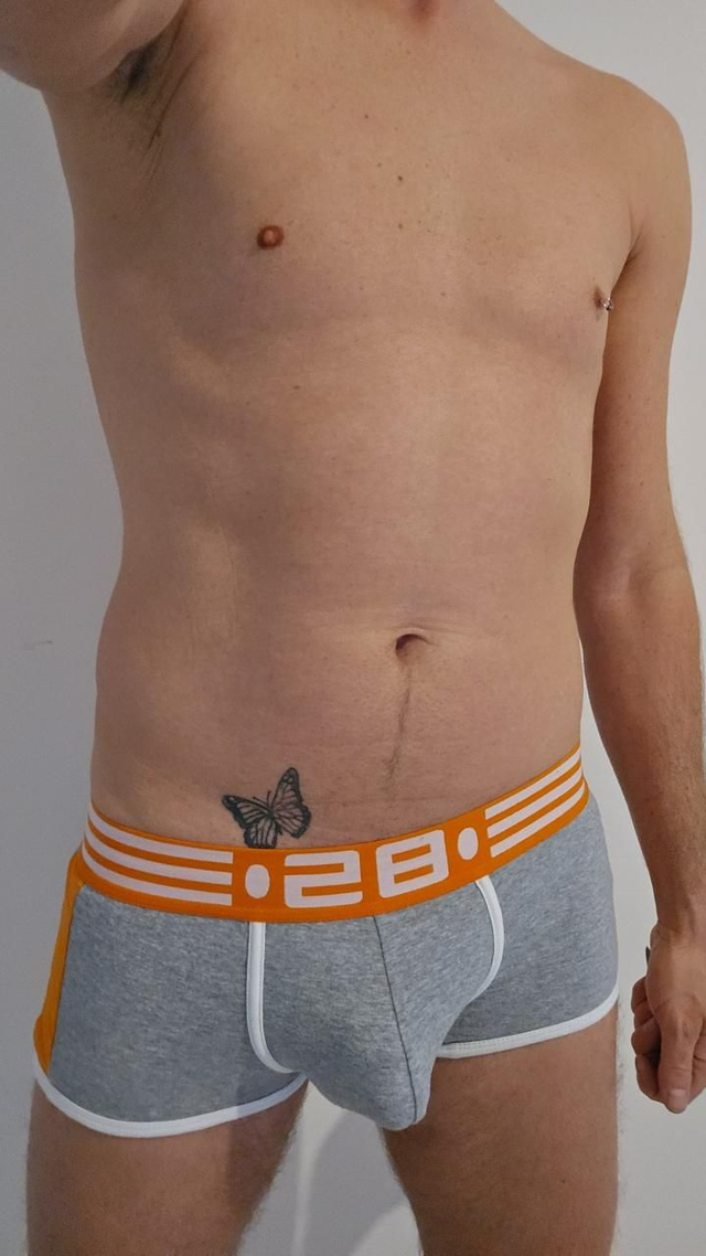 BOXER GRIS ORANGE TAILLE M