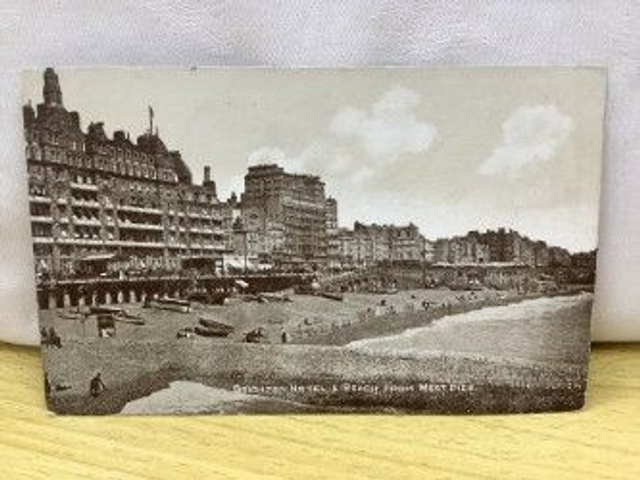 Brighton Hotel &amp; Beach from West Pier, Brighton, Sussex, E.T.W Dennis &amp; Sons Ltd Our Ref: R14