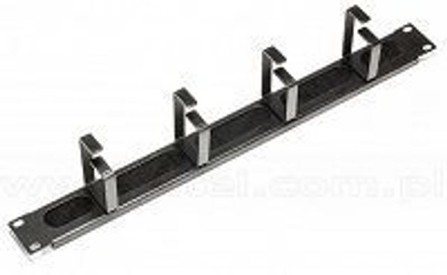 pannello 19&quot; passacavi 4 anelli forato con spazzola 1u