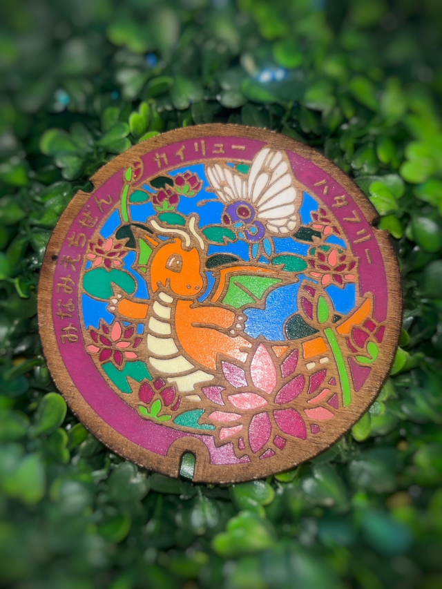 Plaque Pokémon Dracolosse et papilusion.