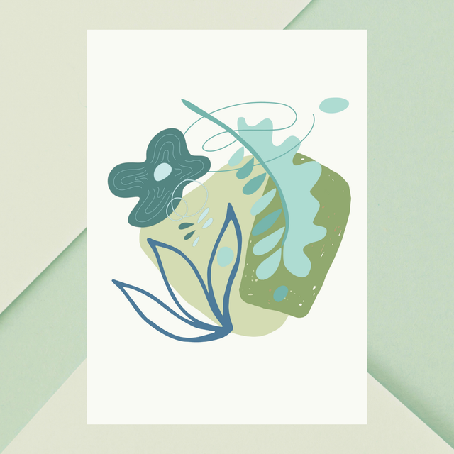 Impression Fleurs Botaniques Vertes Bohème - Art Mural Inspiré par la Nature / Botanical Green Boho Flowers Print - Nature-Inspired Wall Art