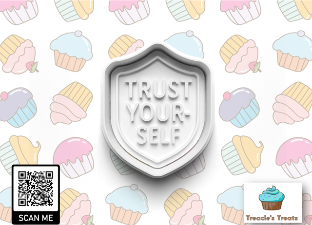 Trust Yourself Fondant/cookie stamp with cutter