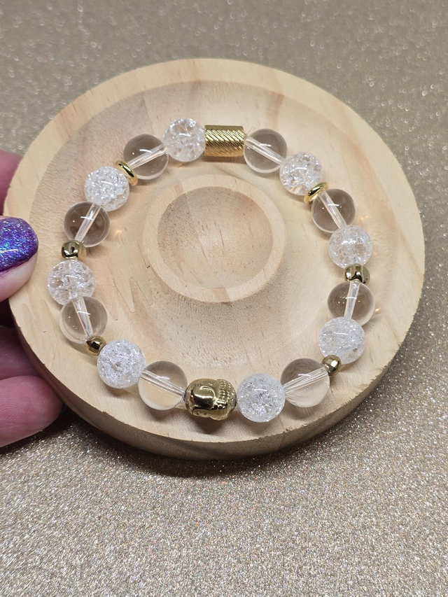 Bracelet Cristal de roche en 1 cm 