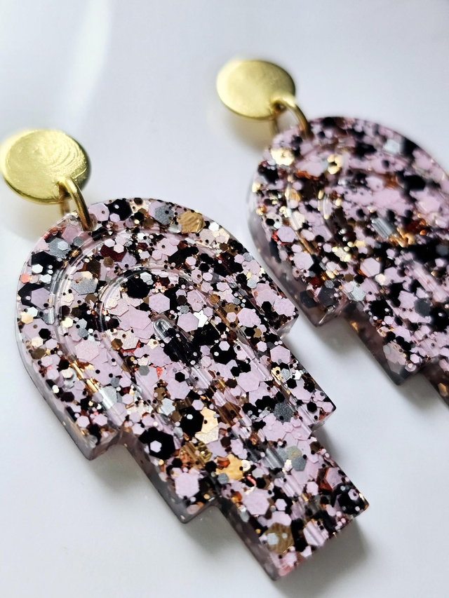 MIAMI style terrazzo rose /doré