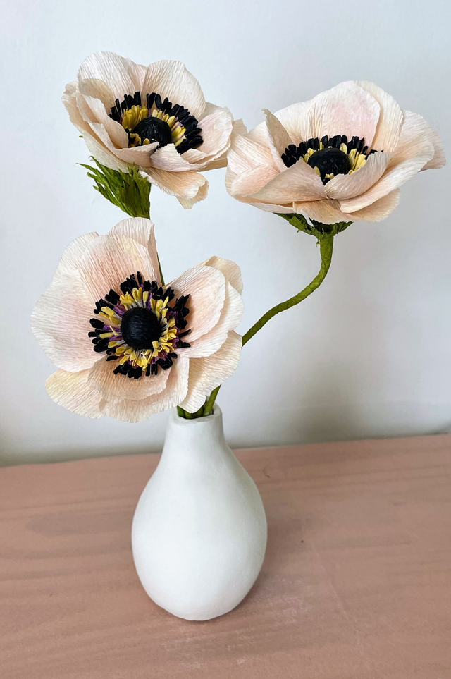 Anémone "Selma" avec son vase artisanal offert