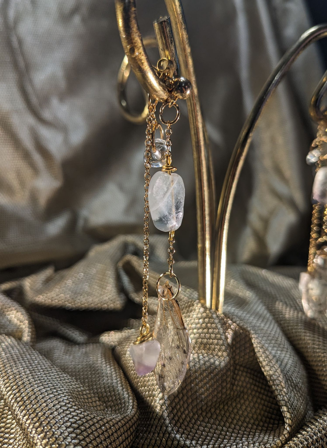 Exclusif ! - La "Fado Cigala" d'Or. Fluorite & Crystal de Roche