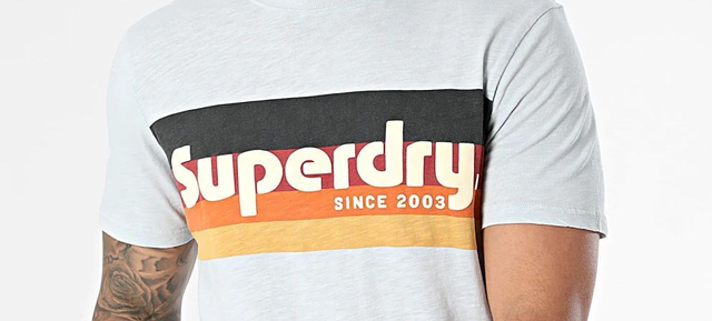 56328585 - T-shirt Superdry uomo- cotone morbido- logo frontale vintage stampato