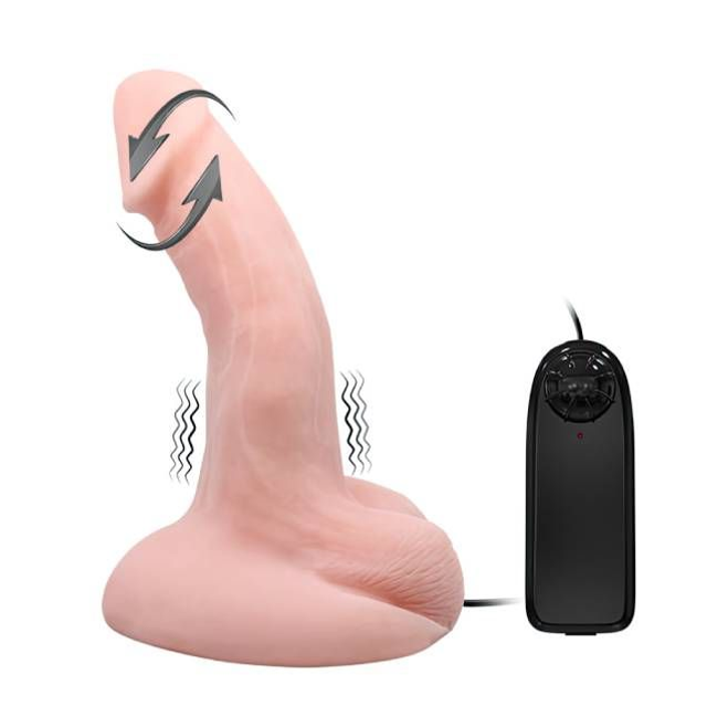 Pênis 16x4,7cm Rotativo Cyberskin Vibro