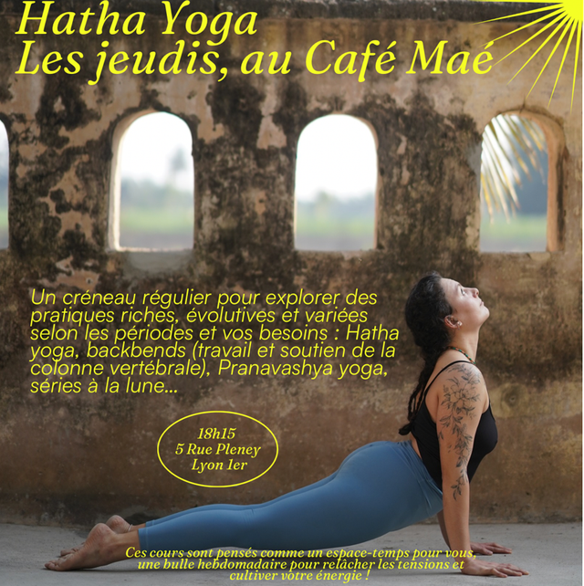 Carte de 5 et 10 cours - Hatha yoga les jeudis à 18h15 - 5 rue pleney à Lyon