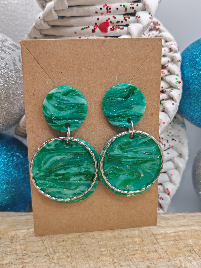 Boucles uniques vert émeraude 