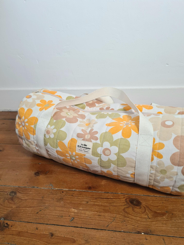 Sac polochon en tissus upcyclés