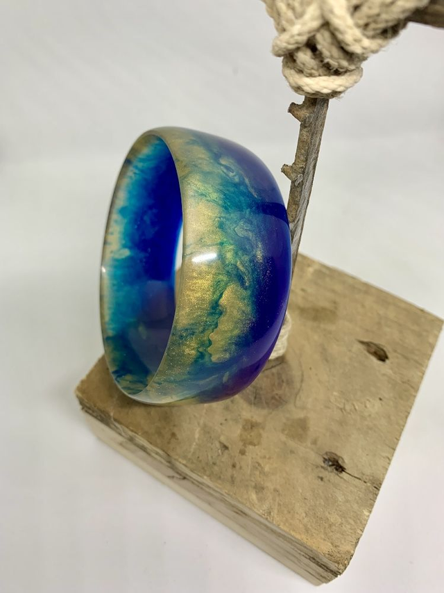 Bracelet Manchette - Bleu doré