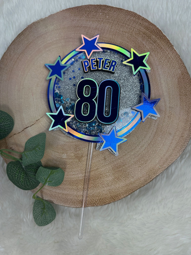 Persoanlised Age cake topper - any colour, age, name