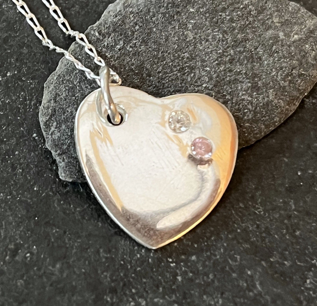 Heart of Connection Pendant - Recycled Fine Silver on Sterling Silver Chain