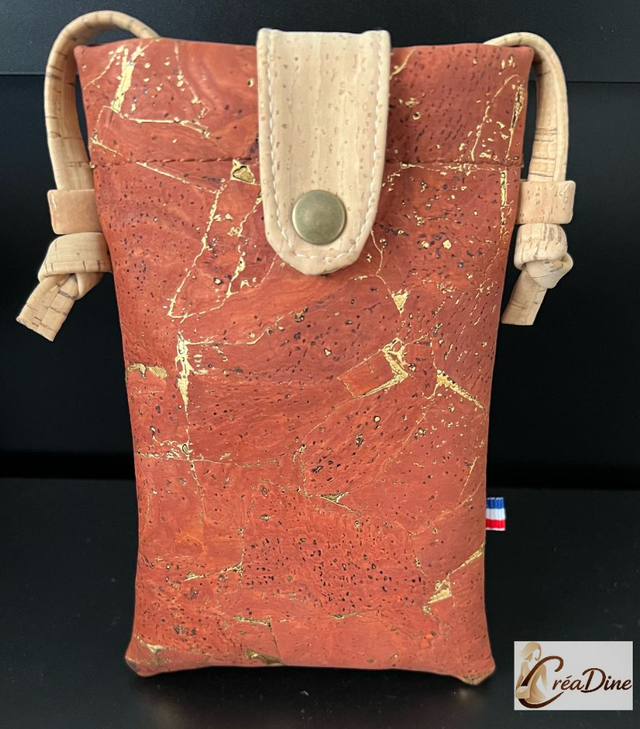 Pochette téléphone « rouille doré »