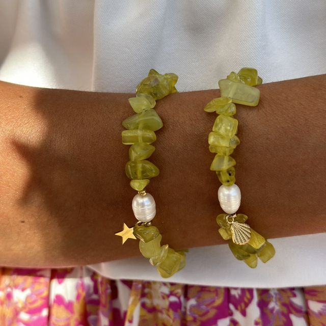Bracelet Jade Lemon et perle d’eau douce