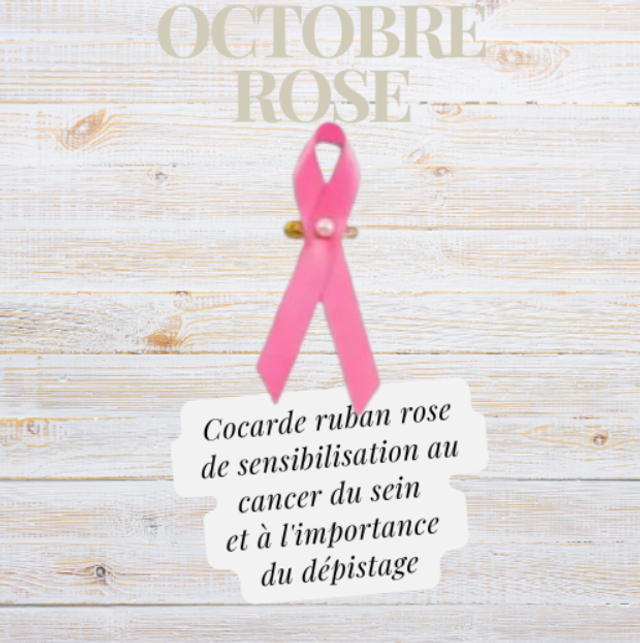 Broche - Cocarde Ruban rose / Octobre Rose en satin rose
