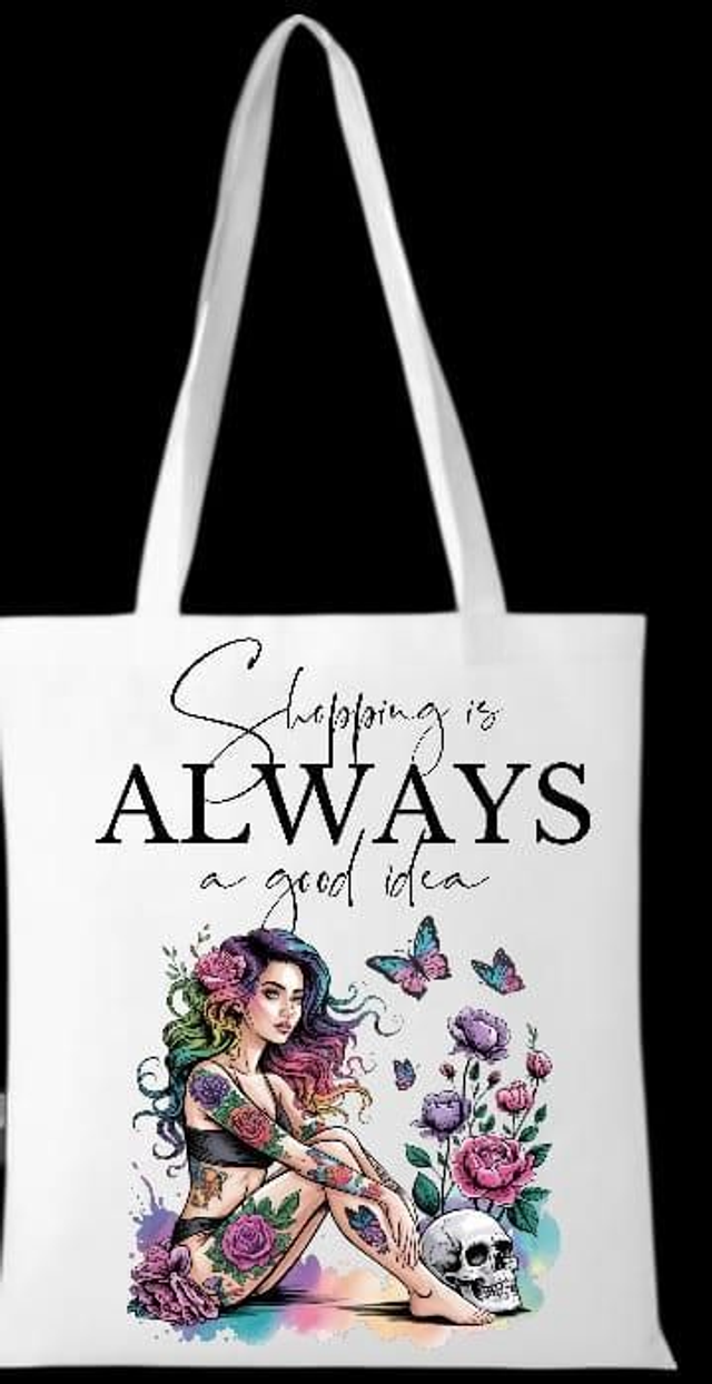 🌸 Stylish & Artistic Tote Bags – "Shopping is Always a Good Idea" Collection