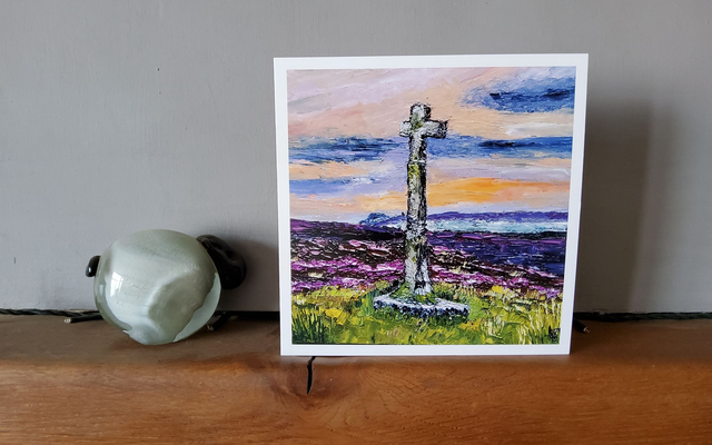 Sunset over Young Ralph's Cross. Art card/Coaster. 
